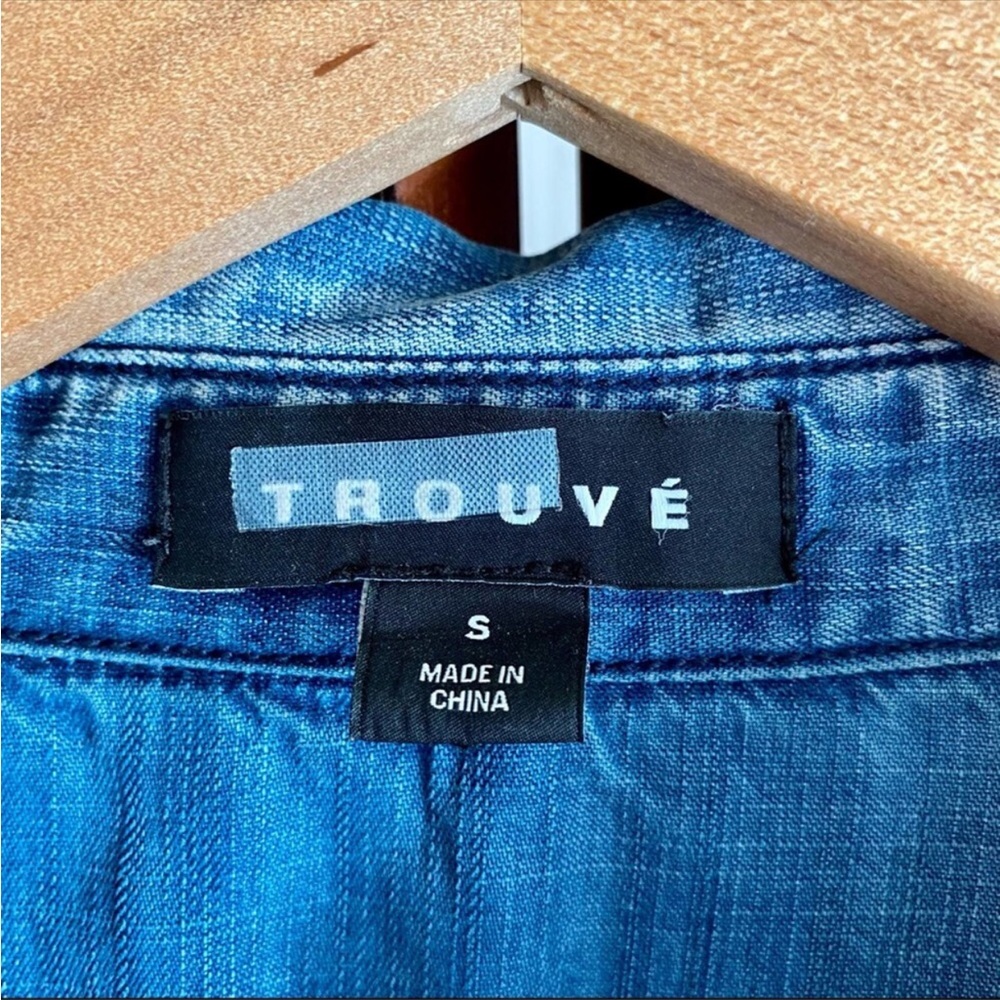 Trouv Blue Chambray Button Down W/ Front Pockets - image 4